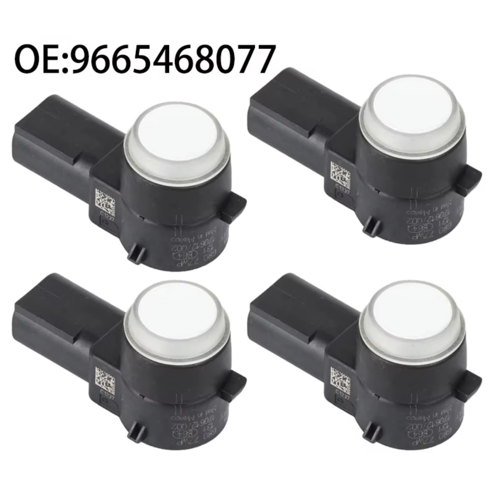 PDC Sensore parcheggio Per Citroen DS4 C4 Sensore Parcheggio PDC | Sensore Di Parcheggio PDC Per Auto Sensore Di Controllo Distanza Radar Retromarcia Di Parcheggio 9665468077(White,4pcs)