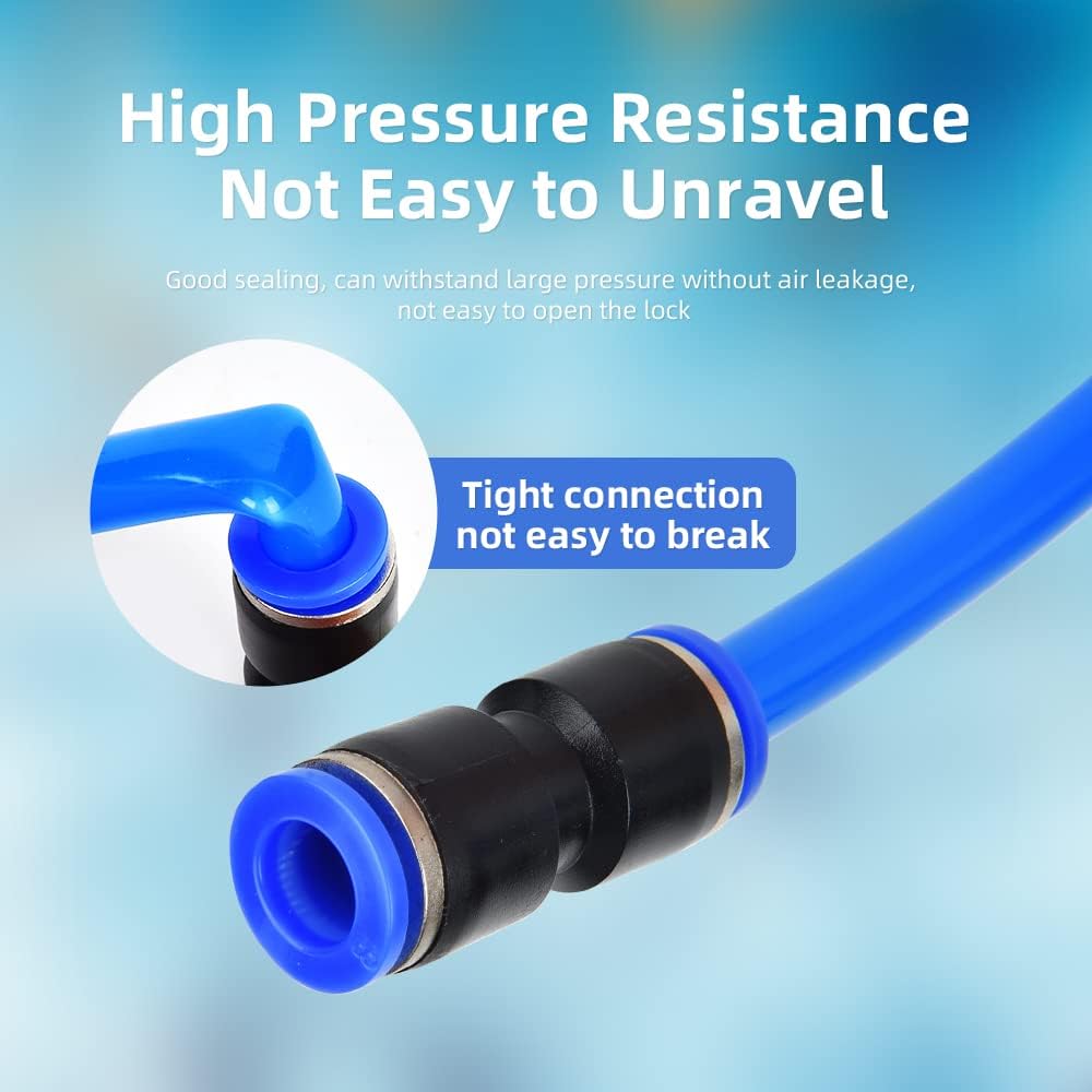 CNAODUN 60Pcs Quick Connect Air Hose Fittings 5/32" 1/4" 5/16" 3/8" 1/2 inch OD Pneumatic Push-to-Connect Fittings Kit Air Line for 5/32 1/4 5/16 3/8 1/2 inch OD Tube (Pack of 2)