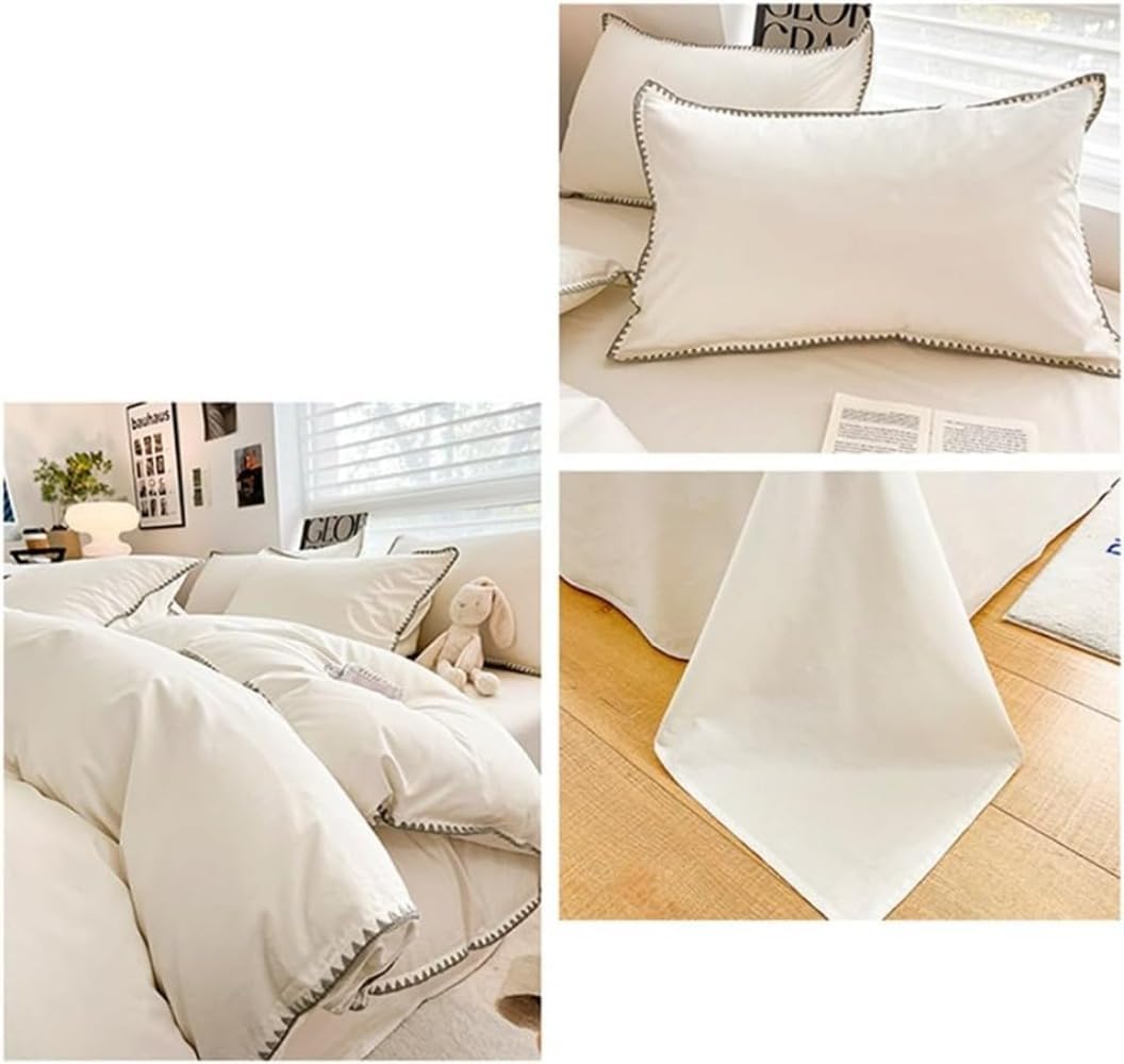 無地 布団カバーセット 4点セット 綿100％ 優しい肌触り柔らかい 通気性 寝具カバーセット 200x230cm 洋式・和式兼用