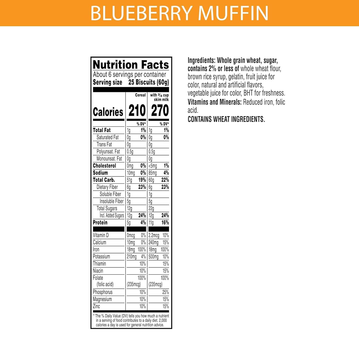 Kelloggs Frosted Mini Wheats Cold Breakfast Cereal - Blueberry Muffin - 13.3 Oz - Pack of 2
