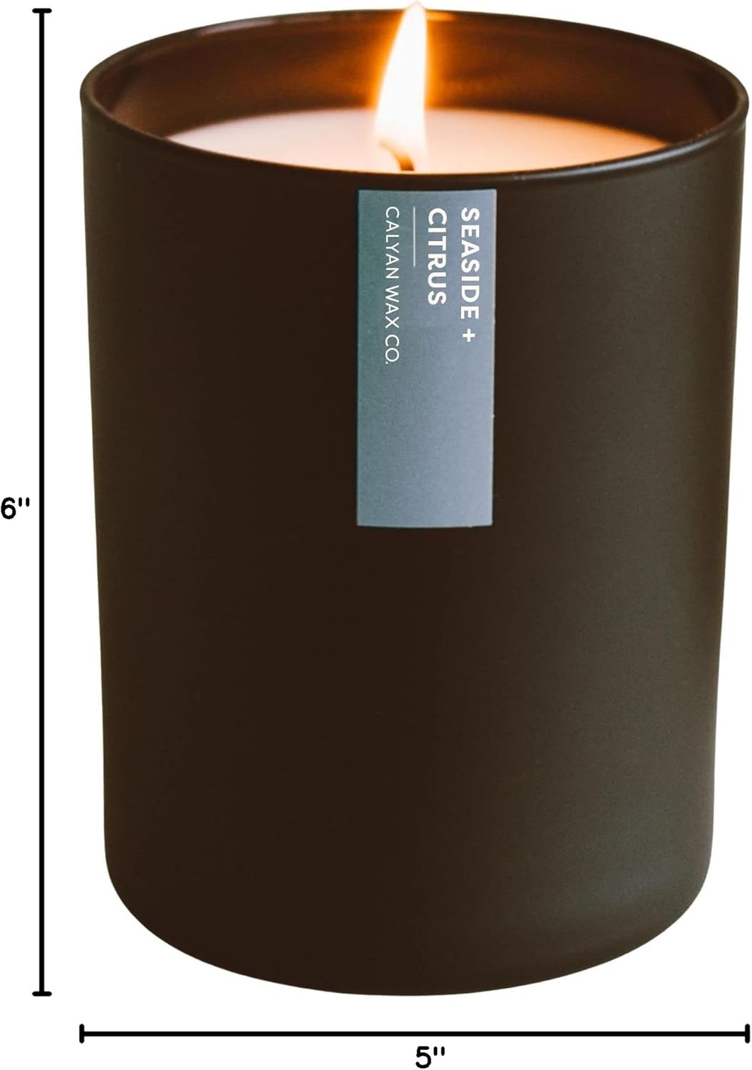 Calyan Wax Co. Seaside & Citrus Scented Candle - 75 Hour Burn - Luxury Non Toxic Soy Wax Candles - Long Lasting Black Tumbler Jar Candle for Home - 10.2oz - Image 10