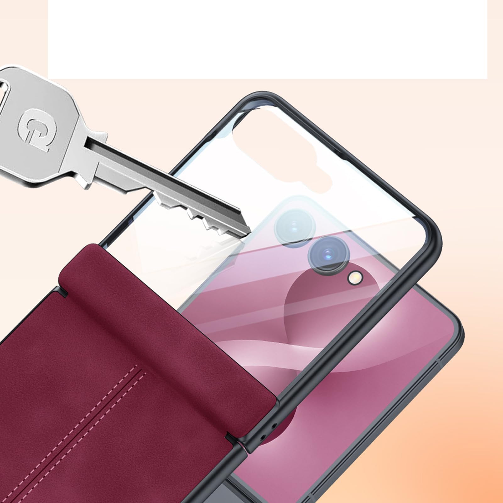 Étui Pour Samsung Galaxy Z Flip 8, Screen Protection Mince Coque Cuir Rétro