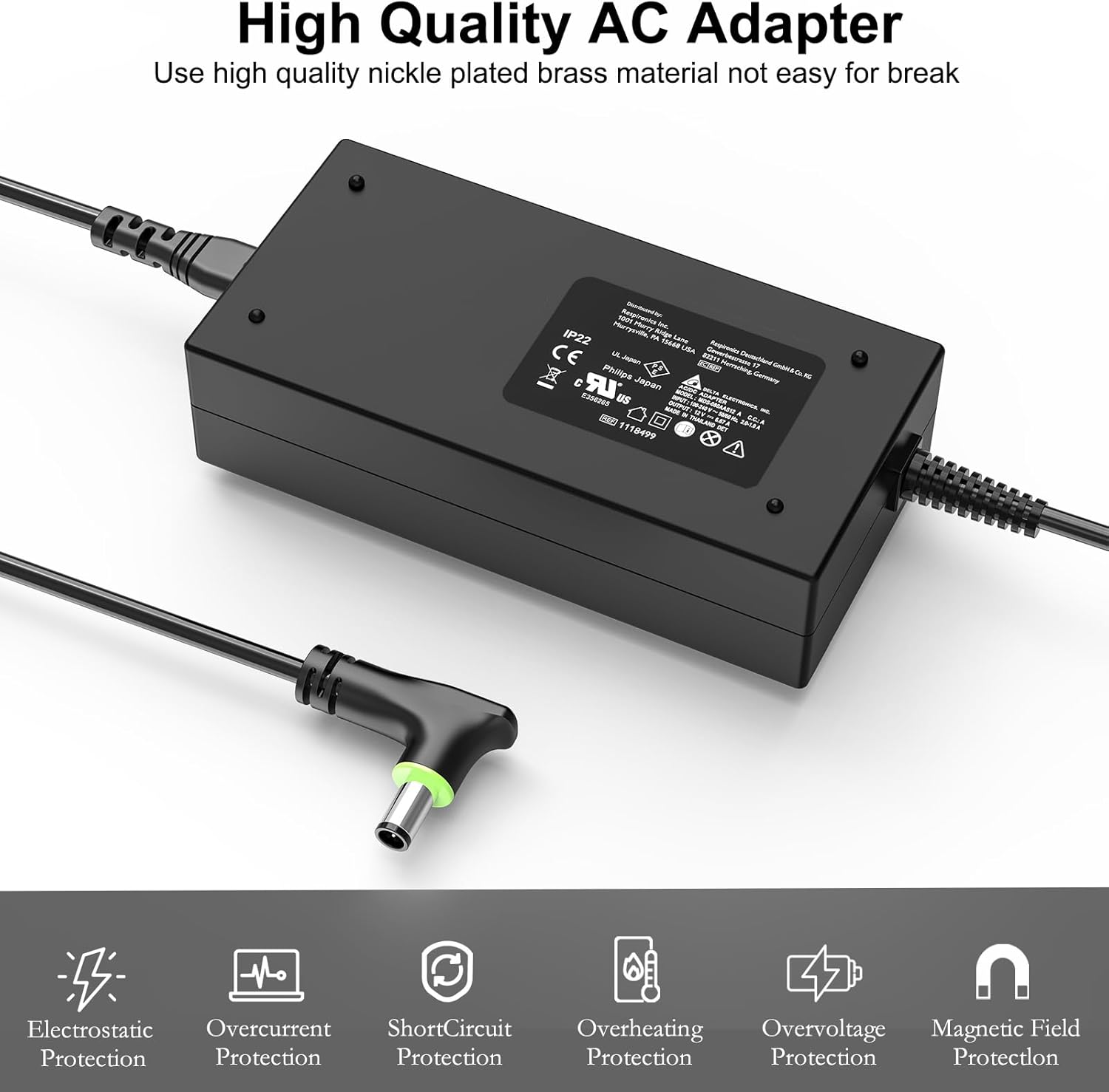 80W AC Charger fit for Philips Dreamstation DS700 DS500 ST25 ST30 DreamStation 2 Auto CPAP for Philips Ref 1144267 MEA080A12C 1118499 1005894 DreamStation Auto BiPAP Power Cord ADE022