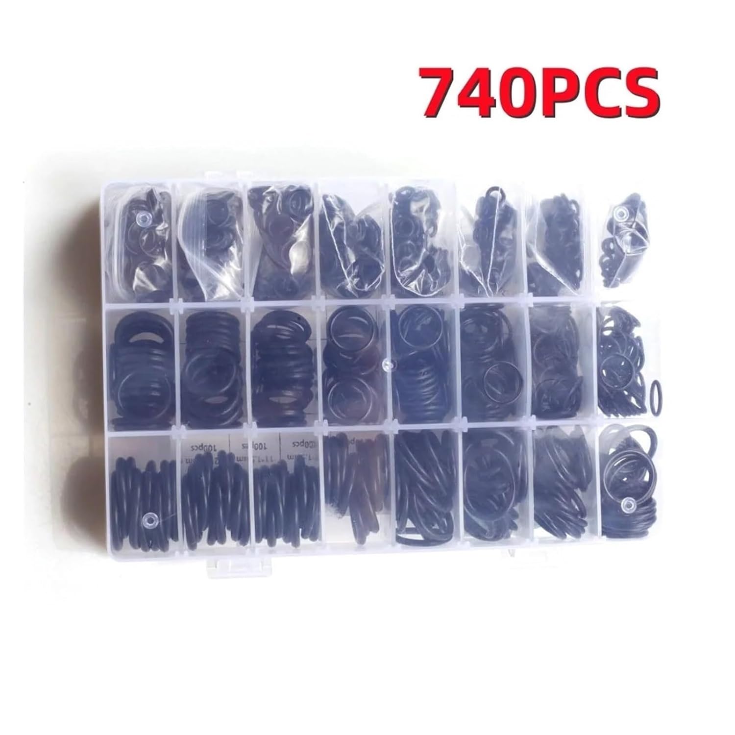 Universal Car Air Conditioning O Rings Auto Repair Tools Compressor Rubber Rings Sealant Car Accessories - Assortment Gasket Kit(740PCS)