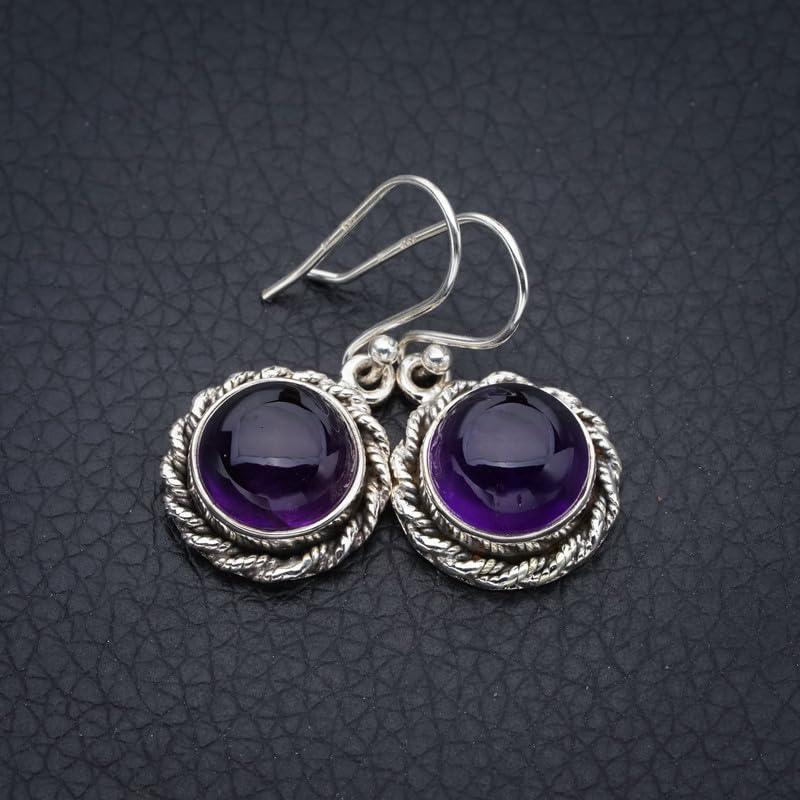 Boucles d'oreilles Améthyste en argent 925 fait main StarGems - 2
