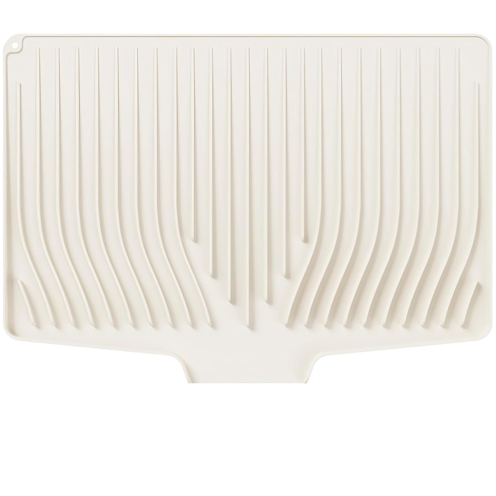 Silicone Draining Mat, Silicone Dish Drying Mat Non-Slip Sink Drainer Mat, Heat Resistant Folding Draining Board Mat for Kitchen Counter Sink (Cream, 48*35cm)