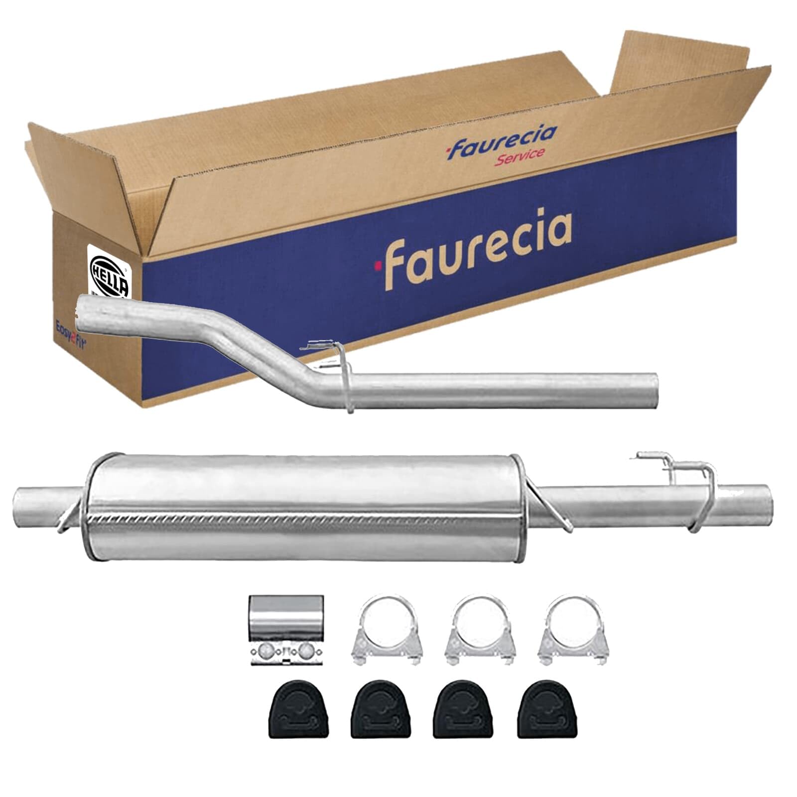 HELLA 8LD 366 033-391 Endschalldämpfer - Easy2Fit® Kit - hinten - zweiteilig - Set mit Anbauteilen | 8LD 366 033-391 passend für Sprinter |