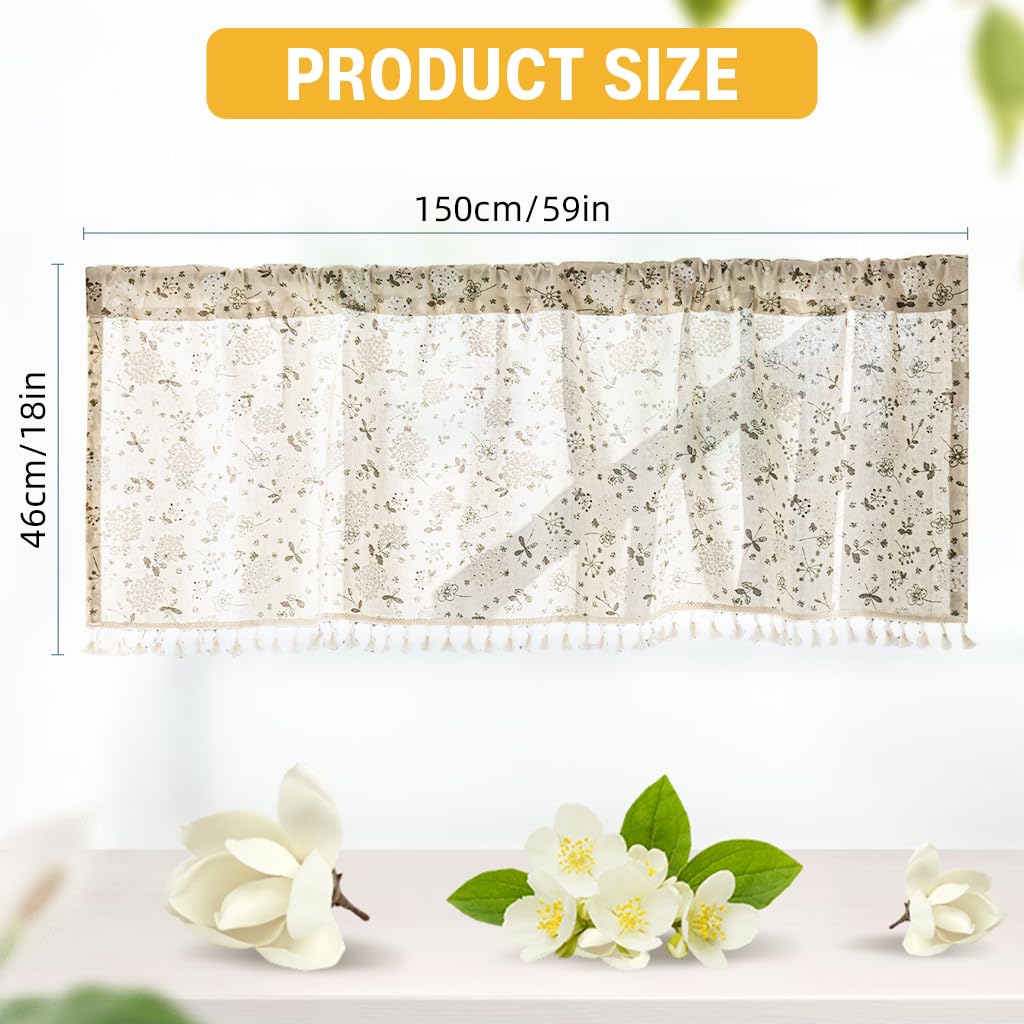 HASTHIP Kitchen Curtain - Window Valance Decor -2