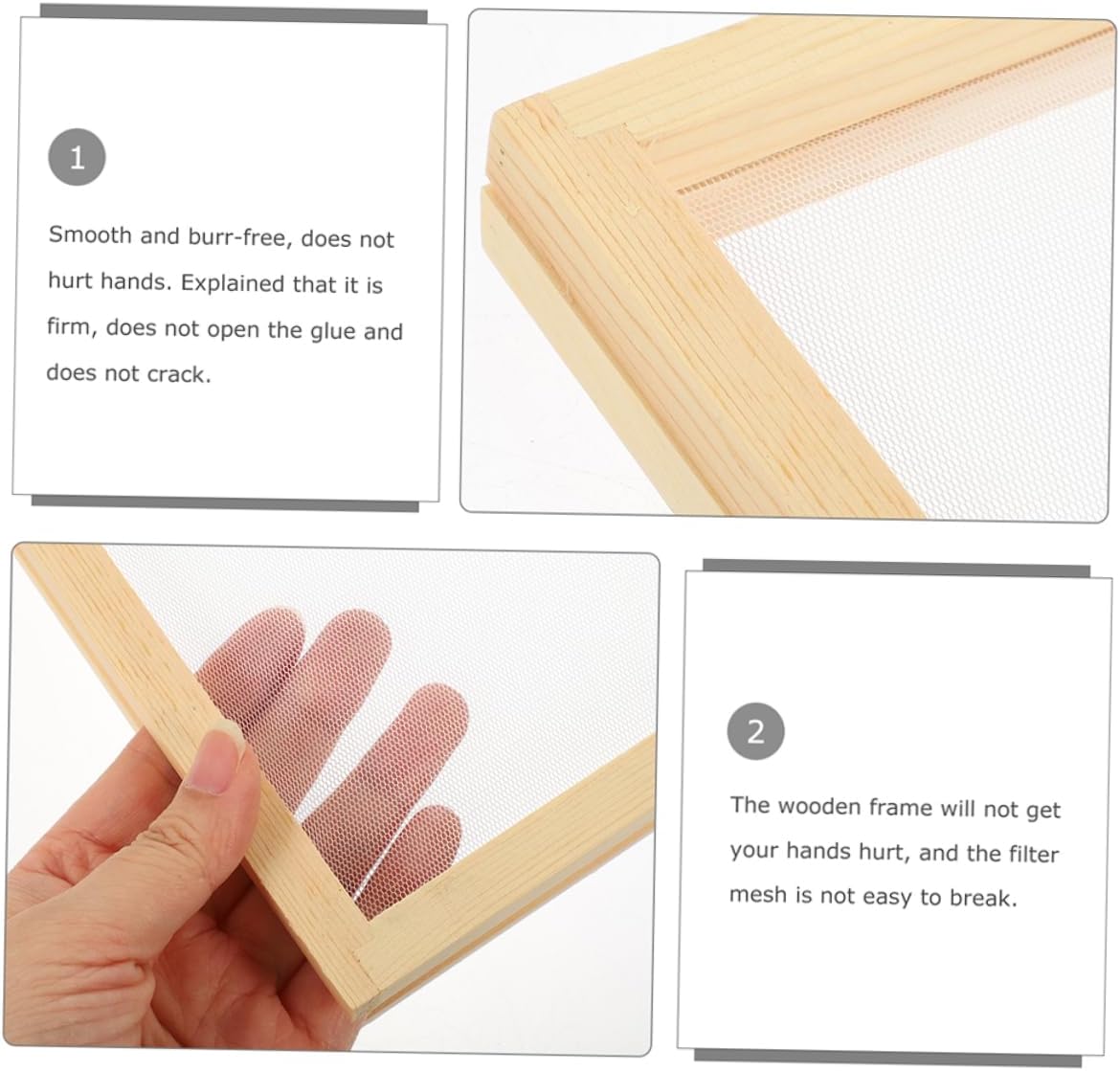 DOITOOL Wooden Paper Making Screen 8PCS Paper Making Mould and Deckle for DIY Crafts - 4.9 X 7inch