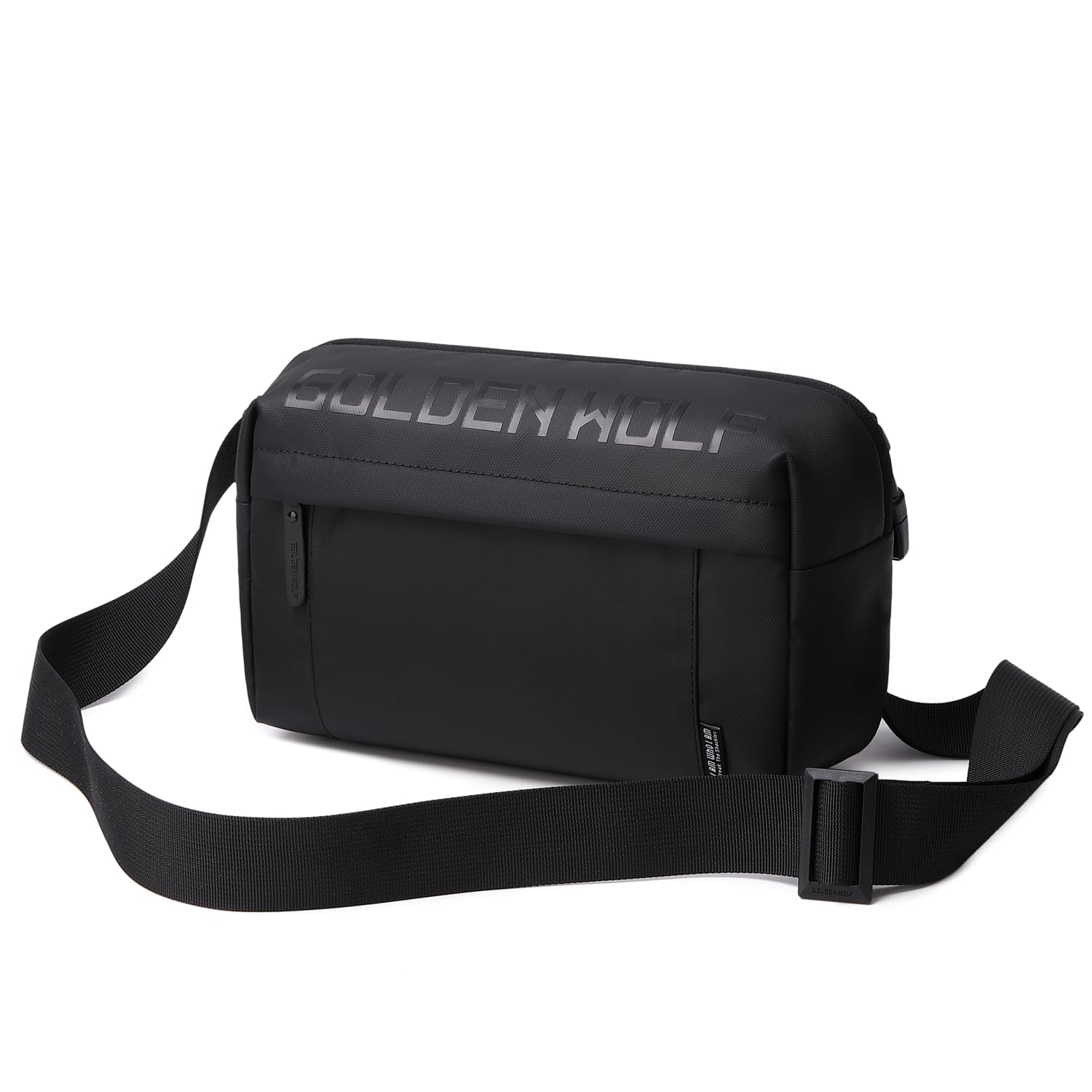 GOLDEN WOLFSling Bag for Men 2.7L Small Side Bag for upto 8.3-inch iPad Lightweight Messenger Bag Multi-pocket Crossbody Bag for Daily Use, Premium Shoulder Bag for Office Work Casual, Black