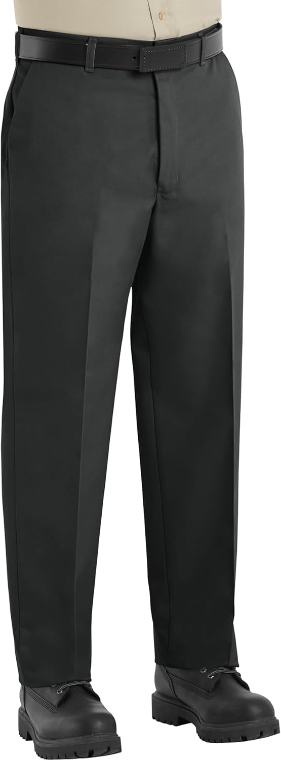 Red Kap Men's Wrinkle-Free Work Pants, Black, 29W x 34L