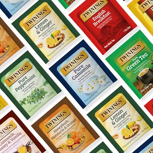 Image of Twinings 48 Tea Bags Herbal Variety Pack - 8 Flavors Individually Wrapped, Mix of Black, Green, and Herbal Teas, Perfect Tea for Any Occasion