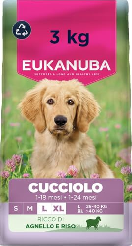 EUKANUBA Cibo secco per Cuccioli, agnello e riso, 3 kg