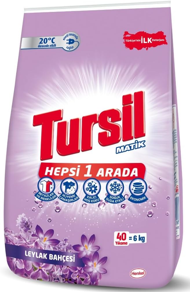 Tursil Leylak Bahçesi Beyazlar ve Renkliler Hepsi1Arada Toz Çamaşır Deterjanı 6KG