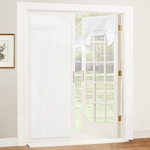 Miniatura 89 de RYB HOME Cortinas de privacidad para puerta francesa, rica textura de lino, cortinas para oscurecer la habitación, cortinas y cortinas