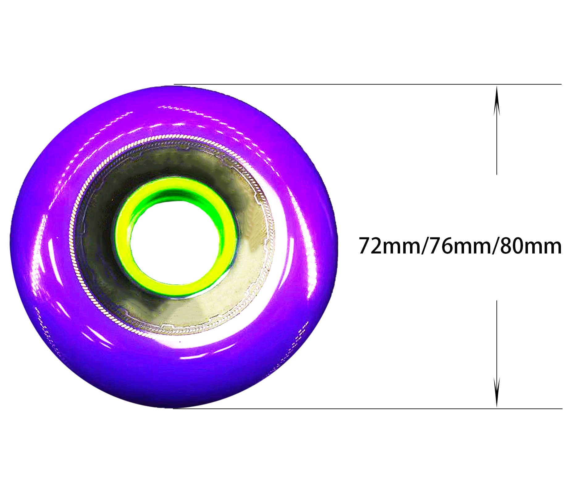 Zapasowe koła do łyżworolek 72 mm/76 mm/80 mm, rolki hokejowe do kół bagażowych do wewnątrz i na zewnątrz, kółka treningowe, 8 szt., 72 mm