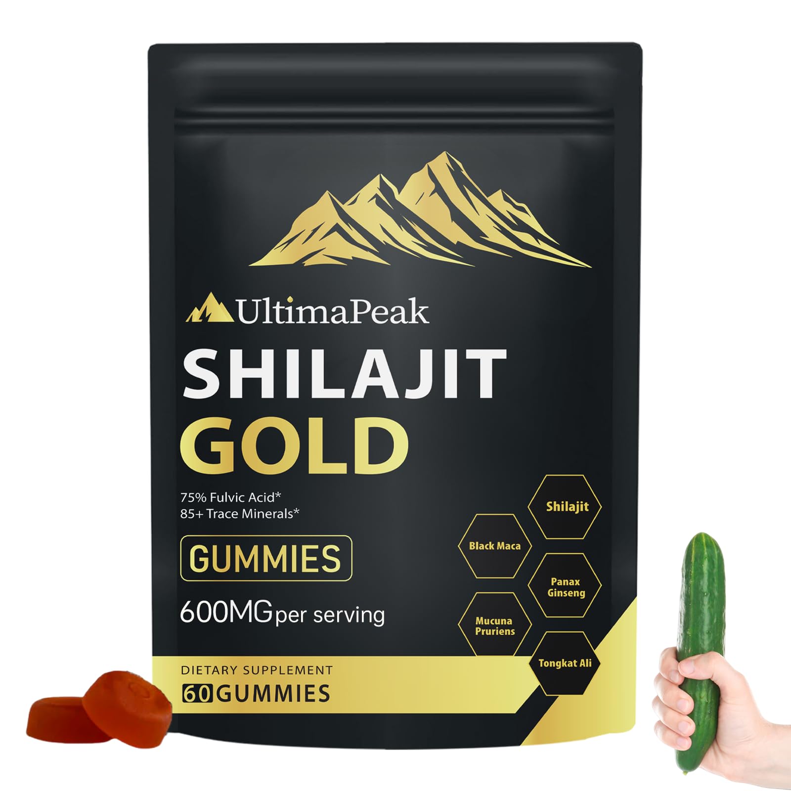 Shilajit Gummies for Men & Women | 85+ Trace Minerals & Fulvic Acid | Non-GMO Vegan Gummies for Energy & Wellness (1pc)