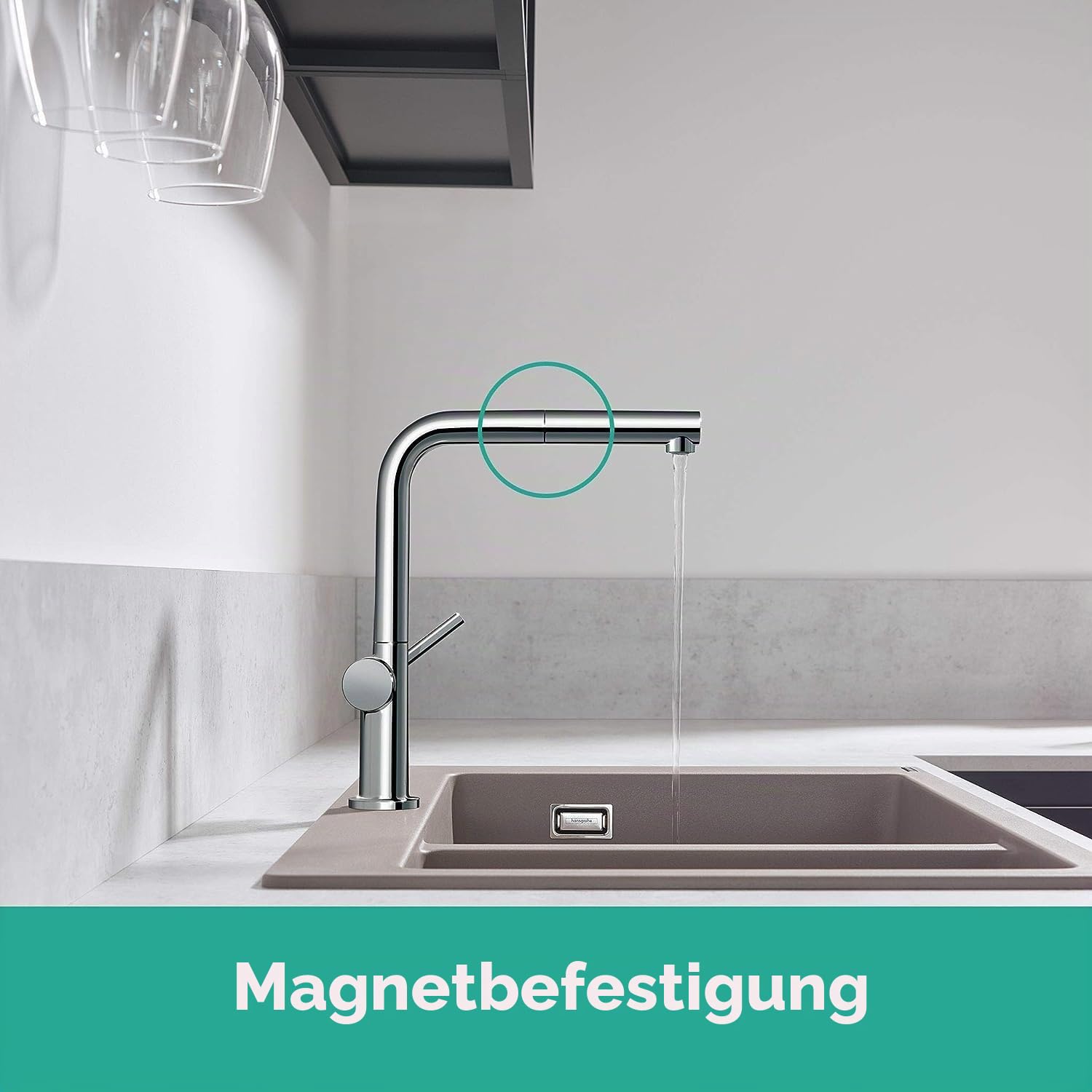 hansgrohe Talis M54 - Küchenarmatur mit Brause ausziehbar, 1 Stahlart, Wasserhahn Küche mit Auslaufhöhe 270 mm, Mischbatterie Küche schwenkbar, Chrom, 72808000
