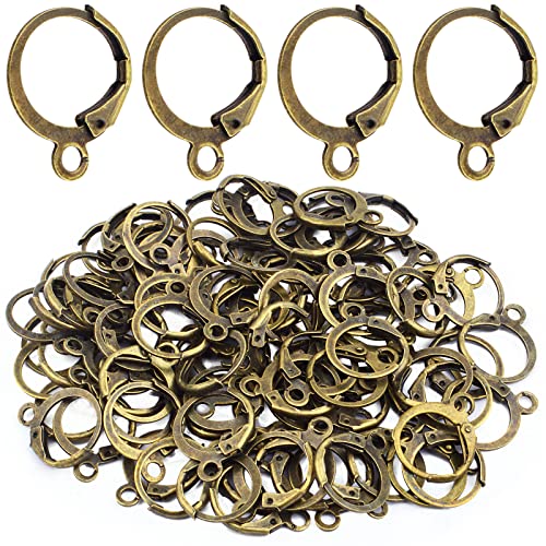 Aylifu 100 Pieces Bronze Leverback Earring Hooks Brass French Ear Wire Hooks With Loop Dangle Earring Findings For Women Girls Diy Jewelry Making Supplies #TOP7