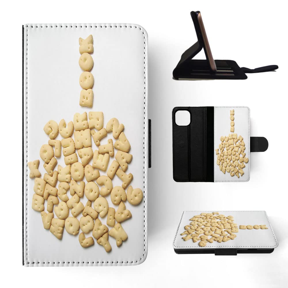 Cute Alphabet Biscuit Letters FLIP Wallet Phone CASE Cover for Apple iPhone 13 Multicolor