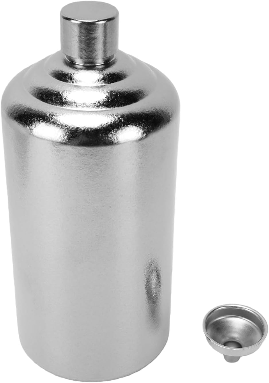 SUNGOOYUE Pure Ti Round Wine Flask, Portable Lightweight Cylindrical Bottle with Stainless Steel Funnel for Outdoor Camping Hiking Backpacking (1000ml)