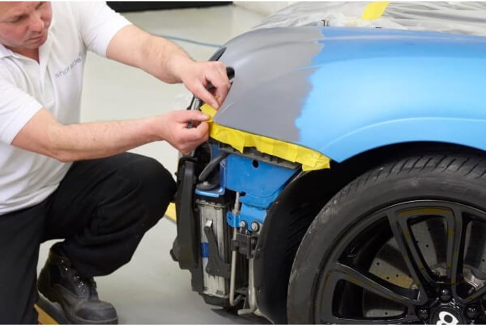 Q1 - 1-1/2 inch (36mm X 55m) Premium High Performance Automotive Yellow Masking Tape - High Temperature - Case of 24 Rolls