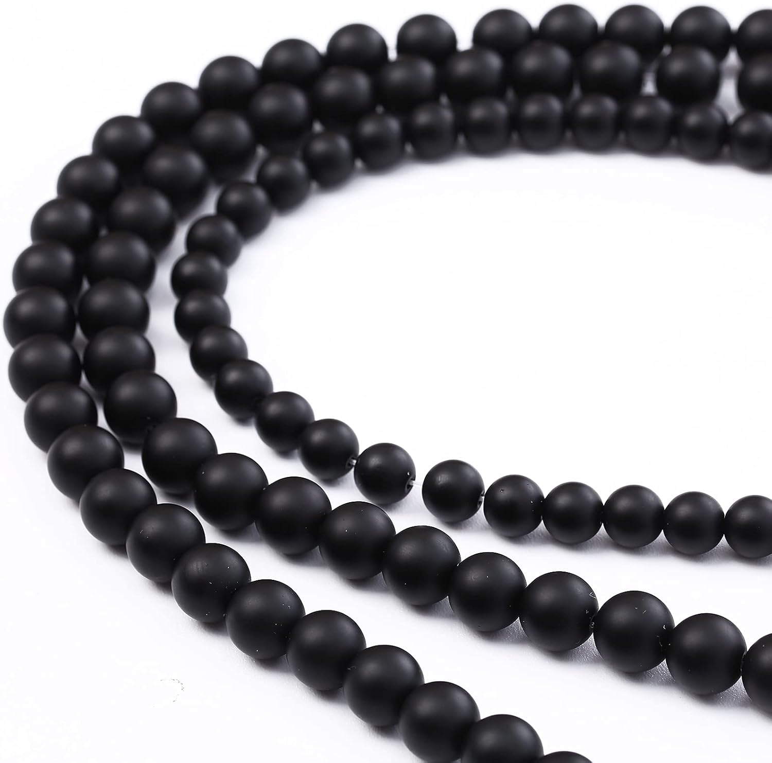 36PCS 10MM Natural Frosted Black Agate Stone Beads Round Loose Beads for Jwelry Making DIY Bracelet Necklace Accessory 15Inch Black Agate 10MM