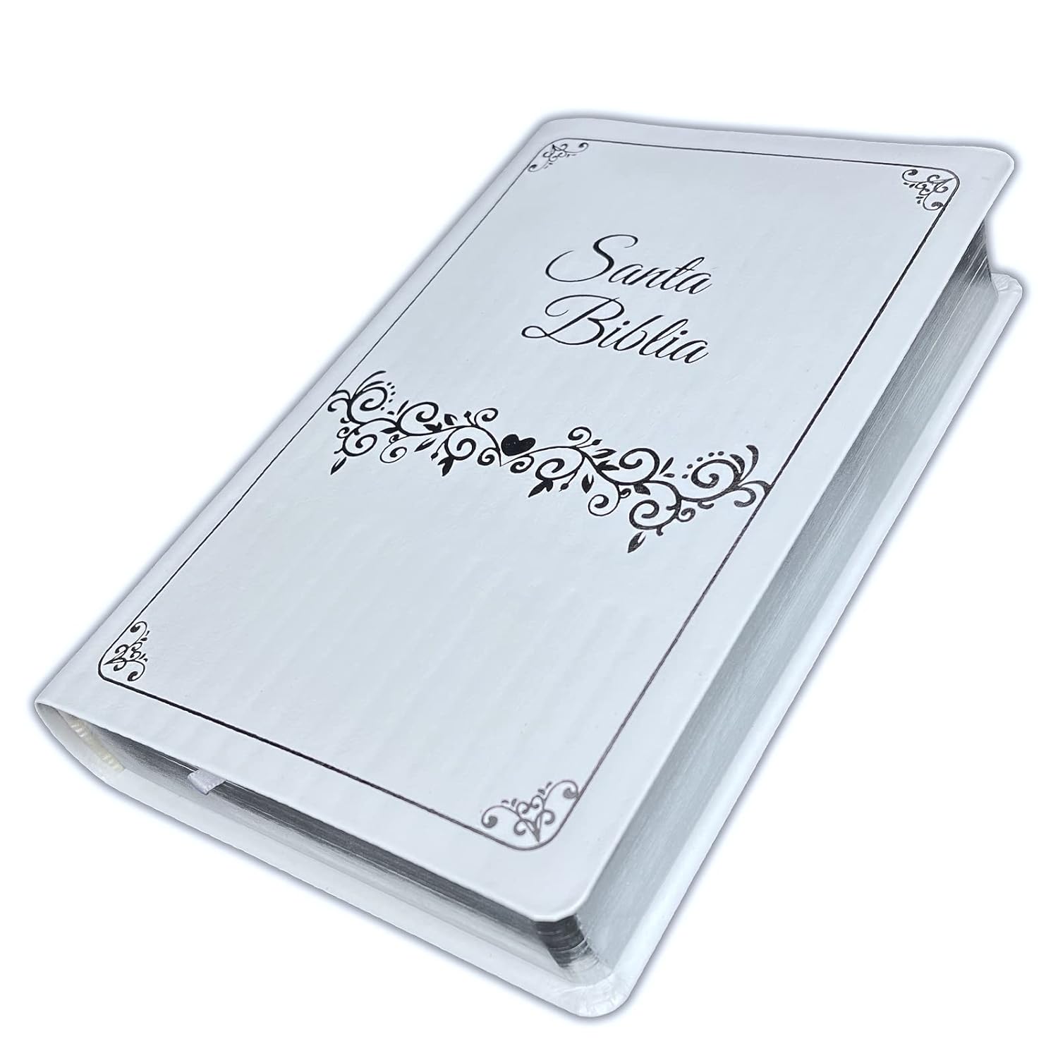 Biblia para Boda Letra Gigante RV1960 imit. piel manual, blanco con letras plateadas para novios      Imitation Leather – November 1, 2021