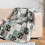 Exclusivo Mezcla Microfiber Boho Patchwork Pattern Quilted Throw Blanket for Bed/Couch/Sofa, Soft...