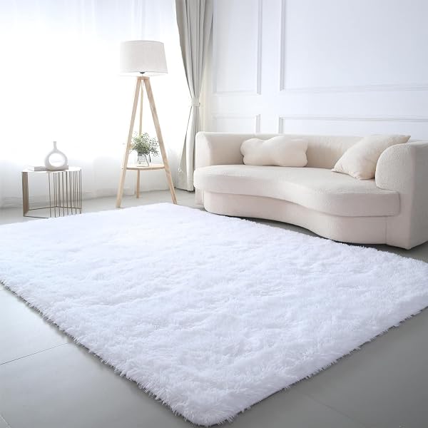 Plush White Shag Nursery Rug