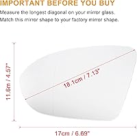 Vista 3 de X AUTOHAUX Espejo retrovisor izquierdo del lado del conductor con calefacción de vidrio de repuesto con placa trasera para Chevrolet Cruze 2016-2019