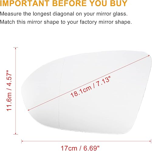 Miniatura 3 de X AUTOHAUX Espejo retrovisor izquierdo del lado del conductor con calefacción de vidrio de repuesto con placa trasera para Chevrolet Cruze 2016-2019