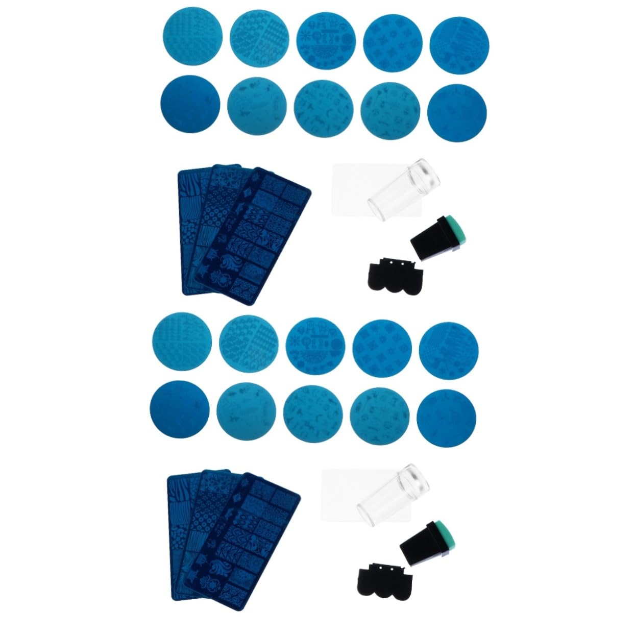minkissy 2 Set Di Piastre Per Timbri Per Unghie Modelli Per Timbri Per Nail Art Set Di Stencil Per Manicure Kit Per Timbri Per Nail Art Finitura A Specchio 13 Pezzi * 2