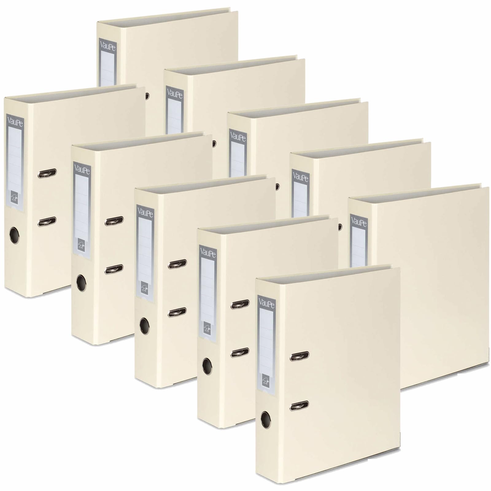 OFFICE CENTRE 10x Vanilla A4 Large 75mm Lever Arch File Folder Metal Edge Strengthened Stationery Document Archive Paper Storage Office School Home Easy Filing System 15 Colour Coding Wide Spine