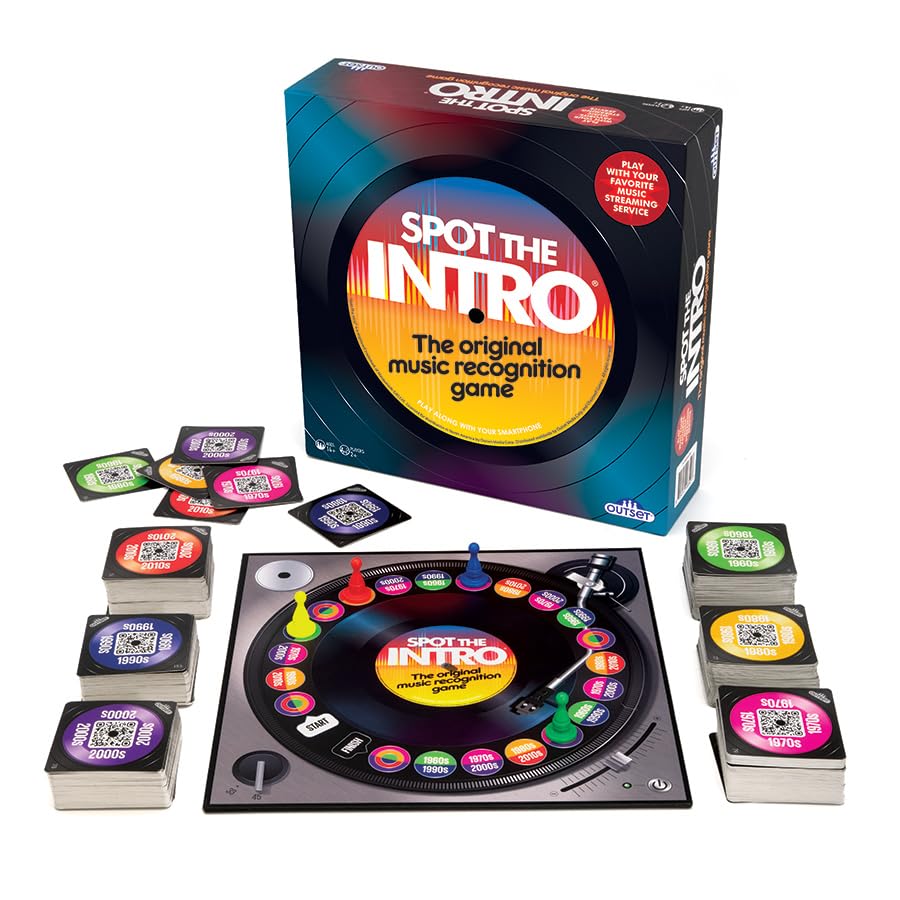 Outset Media Spot The Intro - The Original Music Recognition Game - Plays with Your Favorite Music Streaming Services - 2 or More Players Ages 14 and up
