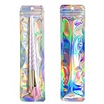 300Count Holographic Beadable Pen Packaging Bag for Small Business,Resealable 2.4x9 inchs Sample Packaging Sealable Small Packaging Ziplock Bags for Jewelry, Cosmetic,Candys