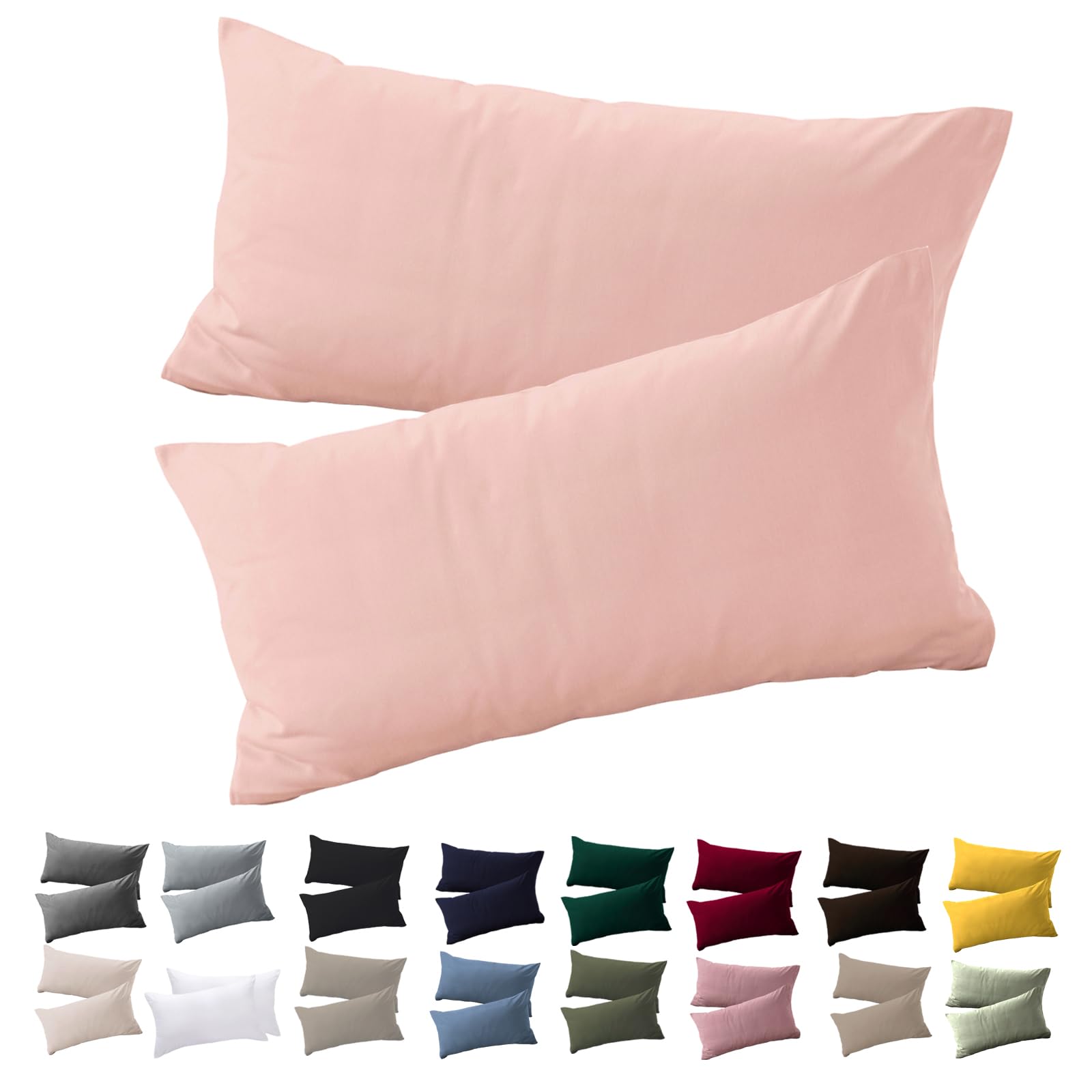 Soifox 2er Set Kissenbezug Mikrofaser weich und angenehm bügelfrei & knitterfrei