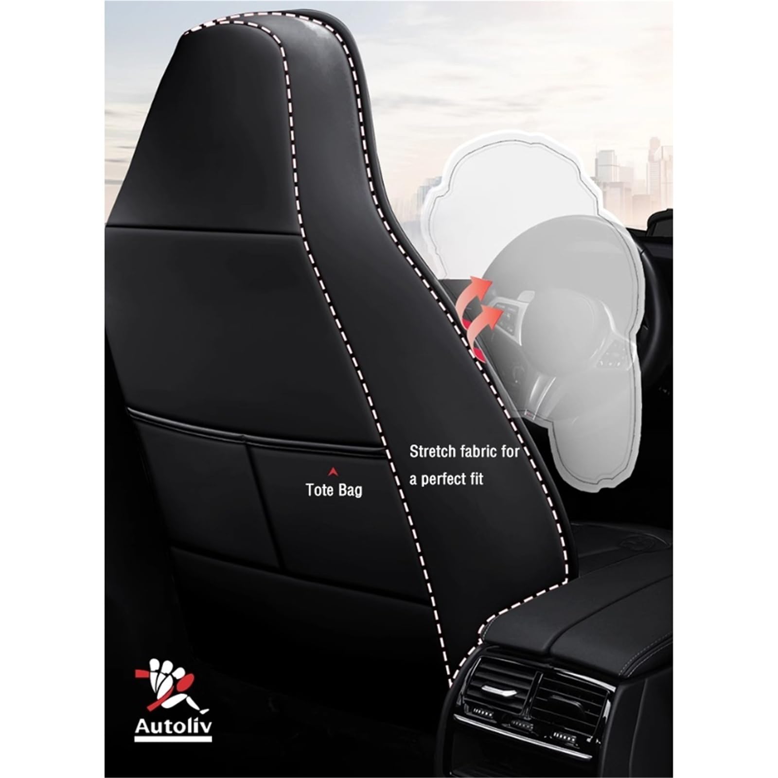 Full Set Auto Sitzbezüge für Cupra Terramar 1.5 TSI 2024 2025, Wasserdichter Leder-Autositzbezug, Seasons Protectors VerschleißFest, 5-Sitzer Autositzbezug Universal(A)