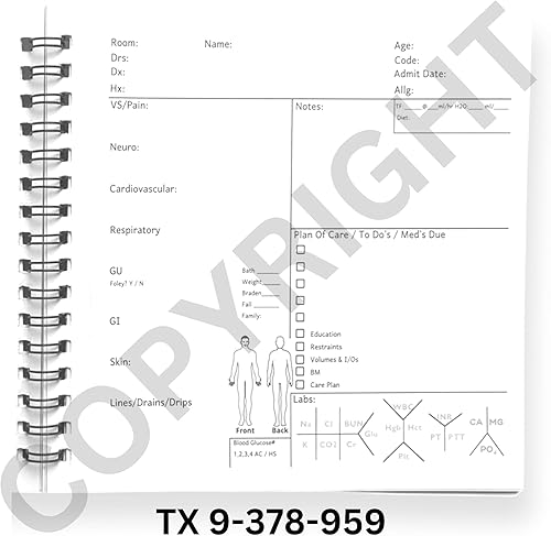 Miniatura 8 de Nurse Essentials Cuaderno de Informes para Trabajo y Escuela Clínica de Enfermería, Bloc de Notas que Reemplaza el Portapapeles de Enfermería