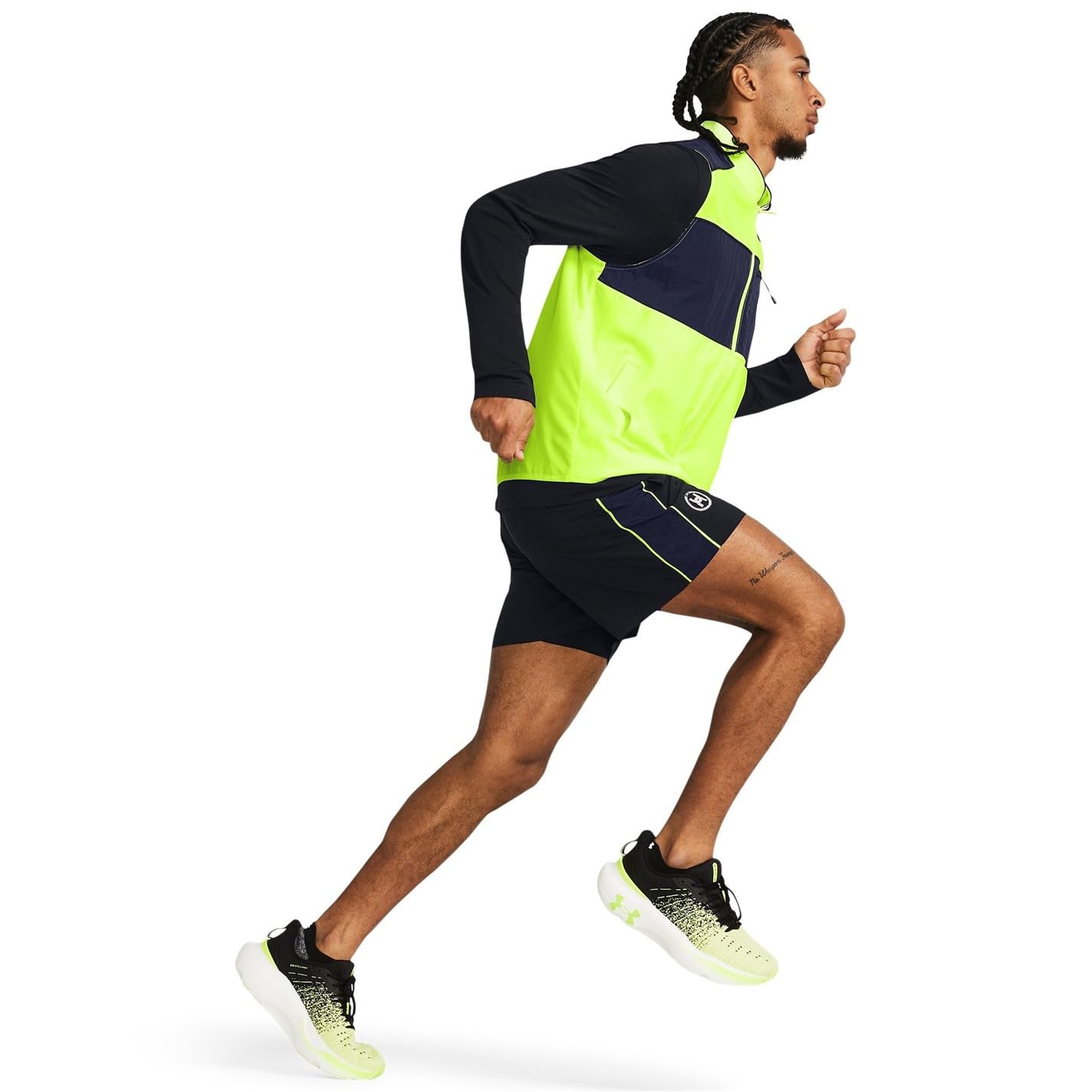 Under Armour Hommes Run Everywhere Short Vêtements De Course Shorts Black 001/Midnight Navy 410/White 100 - Noir