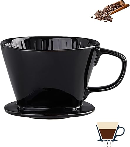 Miniatura 14 de Cafetera vertida, gotero de café de una sola taza, accesorios de preparación lenta de porcelana manual para viajes, campamento, oficina, hogar,