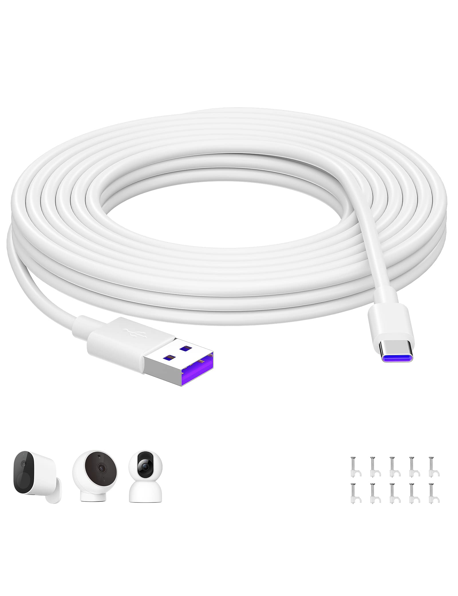 ACOCOBUY USB C Power Cable 5M Extra Long Charging Cord Power Extension Cord