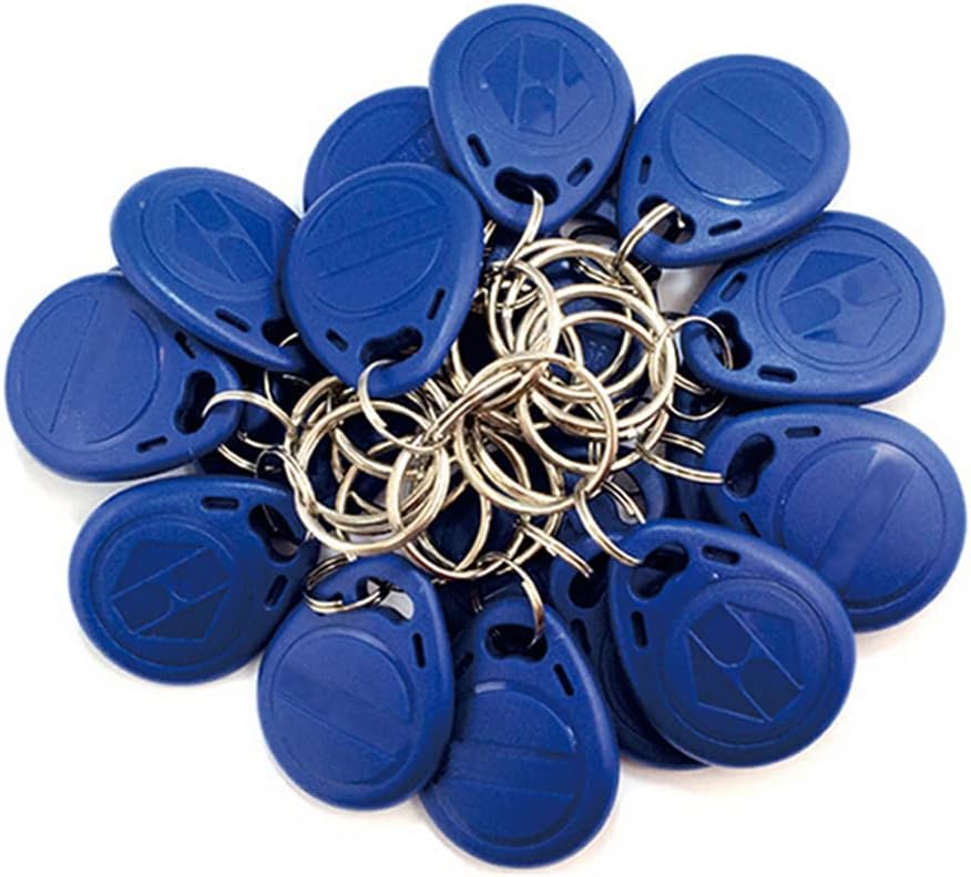 50 PCS RFID Key Fob 13.56Mhz F08 Proximity IC Card Token Key Tags for Access Control Smart Door Locks - Read Only