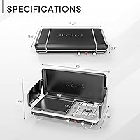 Vista 6 de ROVSUN Estufa de camping portátil 2 en 1 con parrilla