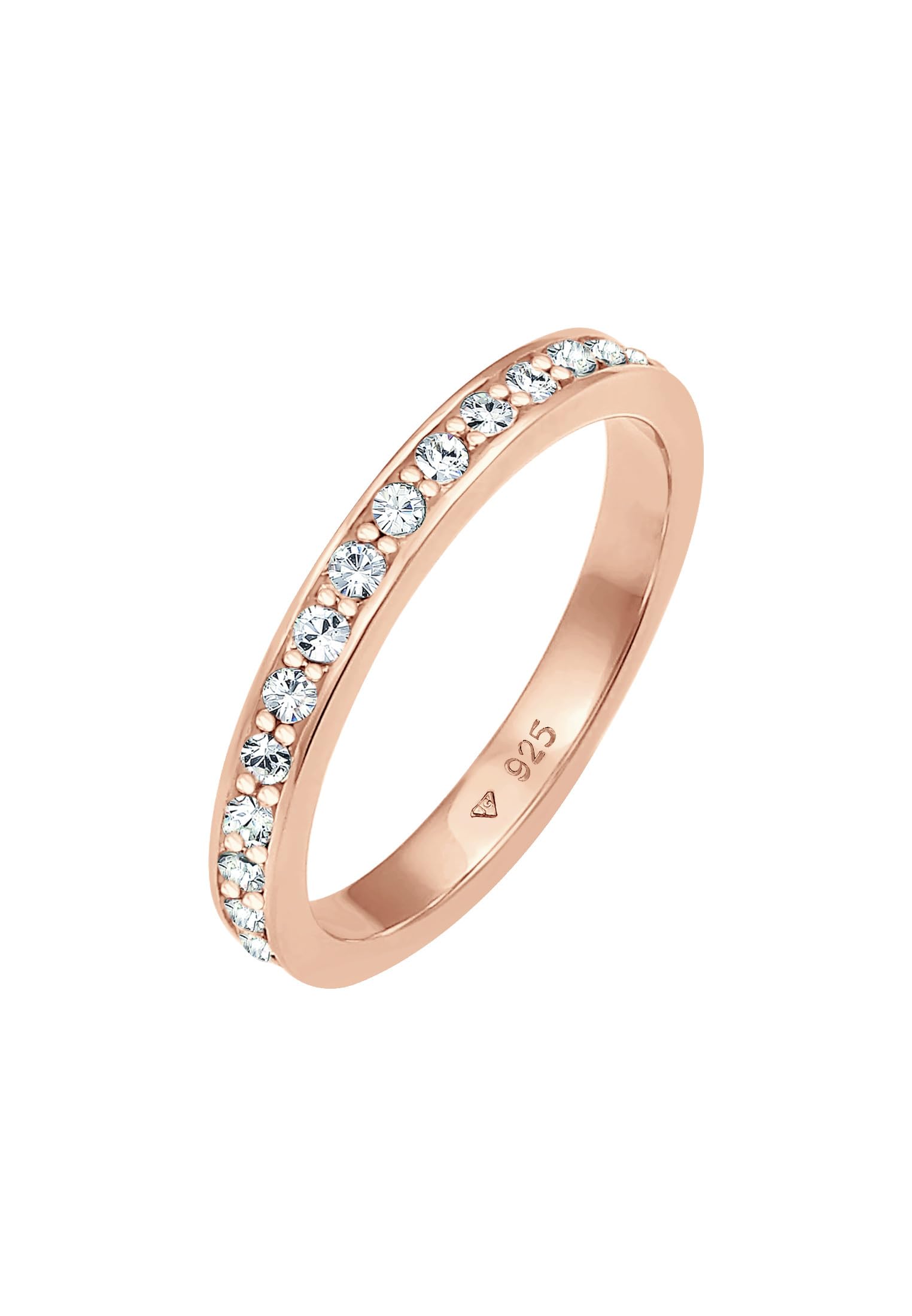 Elli Ring Damen Band Memoire mit Kristallen 925 Silber