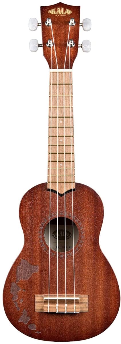 Kala KA-15S-H1 Satin Mahogany Soprano Ukulele w/Hawaiian Islands Graphic