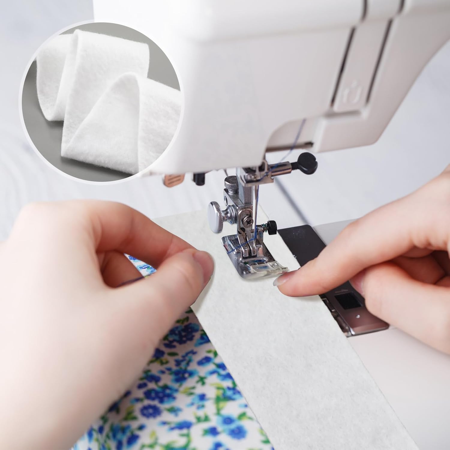 HunnmingRe 3 Rolls Batting Strips, 2 1/2, 2 1/4, 2 Inches, Total 150 Yard Cotton Blend Batting Roll Fabric Strips for DIY Sewing Quilts Needle Punched Braided Rug Purse