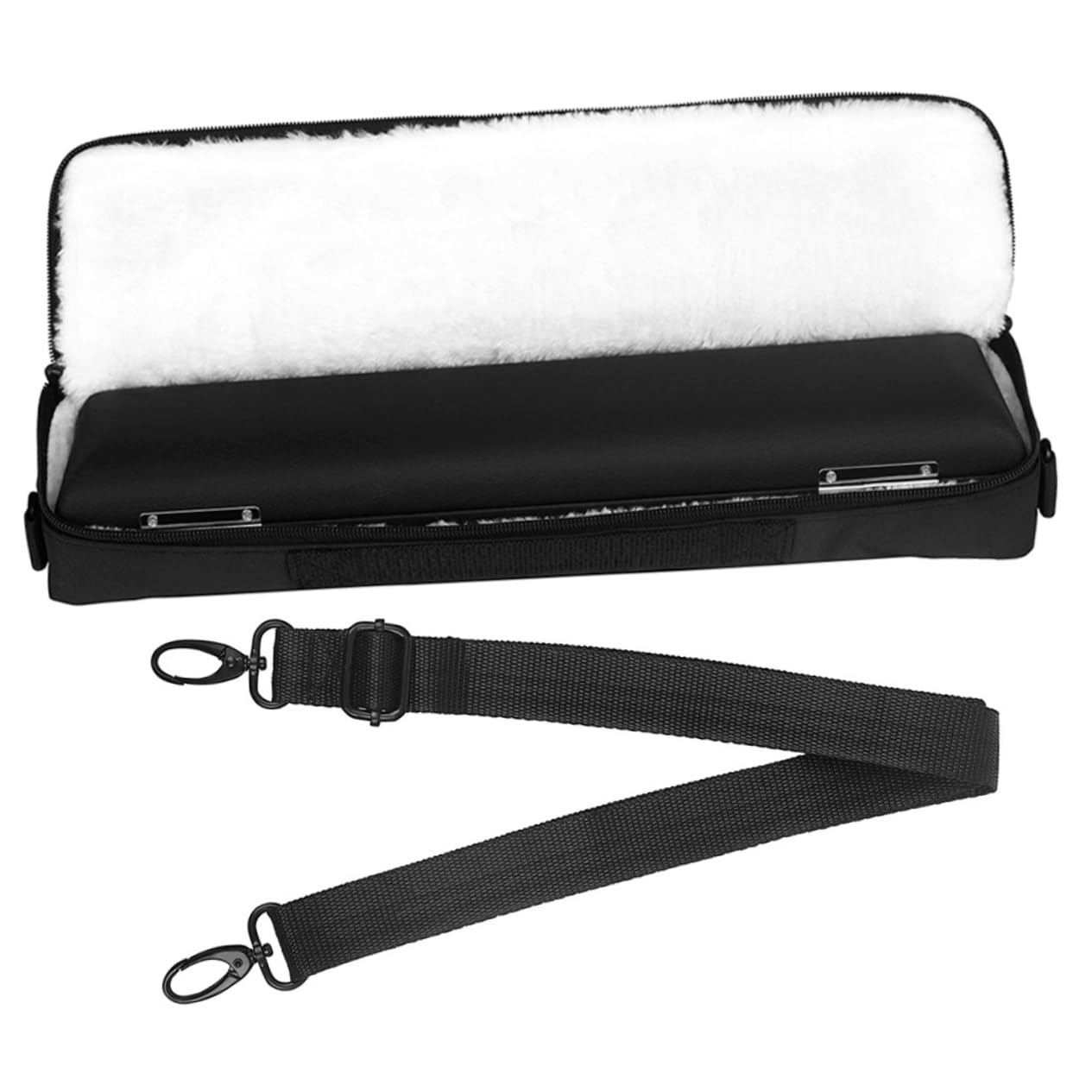 TOGEVAL 16 Hole Flute Protective Case Set Durable Flute Storage Box with Adjustable Shoulder Strap Convenient Carrying Pouch for Wind Instruments Color
