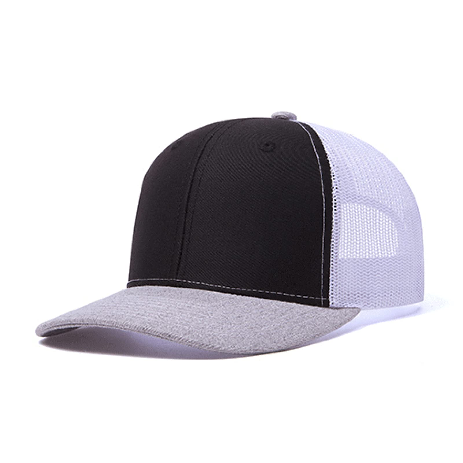 HaloHorus Curved Snapback Trucker Hat for Men Women, Adjustable Mesh Athletics Baseball Cap for Running, Fishing, Workout, C6-greyblack-white, One Size — image 1