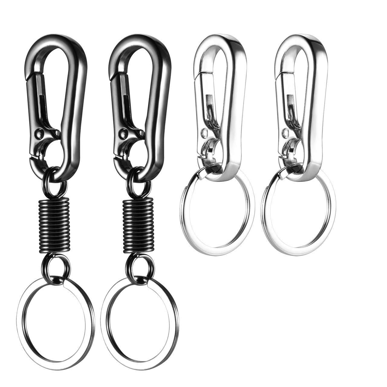 CM Metal Keychains Rings Key Ring Hook Carabiner Clip Car Key Holder for Keys Organizer, 4 Pcs